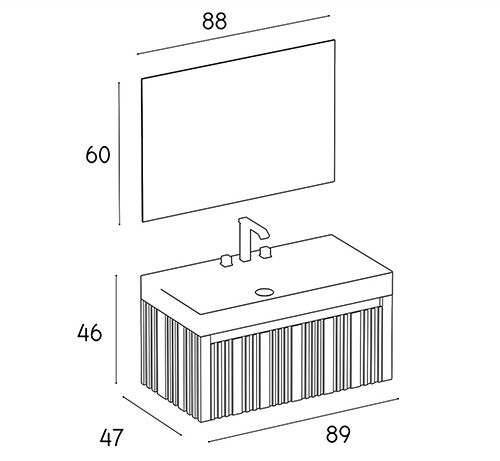 Wooden vanity cabinet model L-011